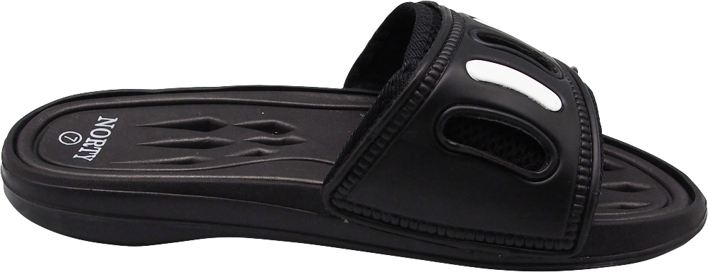 NORTY Mens Drainage Slide Sandals Adult Male Footbed Sandals Black - image 3 of 7