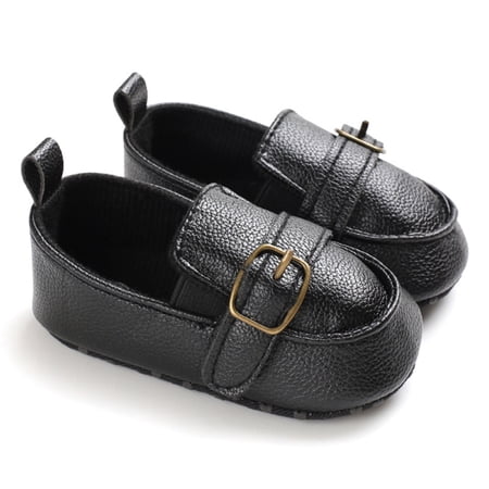 Uccdo Baby Anti-Slip PU Leather Sneakers Toddler Casual Slip-On Crib Shoes