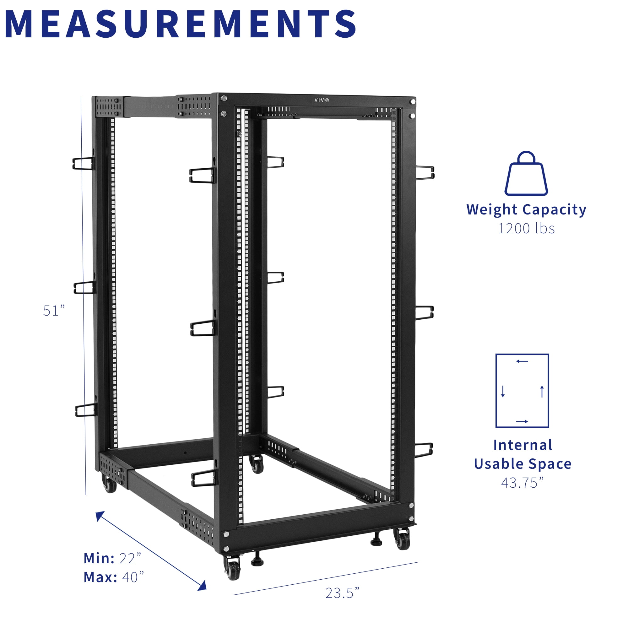 VIVO 25U Open Frame Adjustable Server Rack, 4 Post India | Ubuy