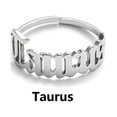 thumbnail image 2 of Twelve Constellation English Letter Ring Opening Stainless Steel Adjustable Ring, 2 of 9