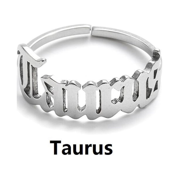 Anillos para mujer, regalos para mujer, aretes de acero inoxidable con apertura de doce letras inglesas