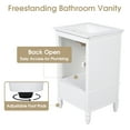 thumbnail image 2 of 20" Bathroom Vanity with Sink, Bathroom Cabinet with Two Doors, Magnetic Door Stopper and  Adiustable Foot Pads, A Drawer, White, 2 of 9