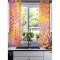 thumbnail image 2 of Yellow Orange Pink Sheer Curtains 54 Inch Length 2 Panels Set for Living Room/Bedroom, Modern Funny Illusion Abstract Art Kitchen Curtains Grommet Semi-Sheer Curtains Window Treatments 42"x54"x2, 2 of 7