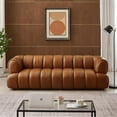 thumbnail image 2 of Roven Mid-Century Modern Luxury Living Room Couch in Cognac Tan Leather, 2 of 6