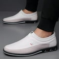thumbnail image 6 of Men's Leather Casual Loafers Business Adjustable Breathable Comfortable Working Hand-Sewed Shoes White 14 US, 6 of 7