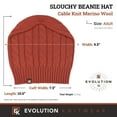 thumbnail image 2 of Wool Cable Knit Beanie Hat for Men or Women - Super Soft Merino Wool - Made in The USA - Copper, 2 of 7