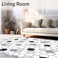 thumbnail image 2 of ODIKA 8'x10' Machine Washable Non-Slip Area Rug, Modern Hexagonal Honeycomb with Contemporary Minimalist Style High Traffic Rug, White, 557526, 2 of 7