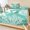 Blue, Turquoise, Teal, Aquamarine, variant on Full Size Fitted Sheet Set - Turquoise Coastal 3 Piece Bedding Sets 16" Deep Pocket Fitted Sheet with 2 Pillowcases, Square Coral Starfish Beach Brushed Microfiber Hotel Luxury Bed Sheets