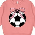 thumbnail image 3 of Inktastic Girls Soccer Ball Coquette Bow Toddler Sweatshirt, 3 of 4