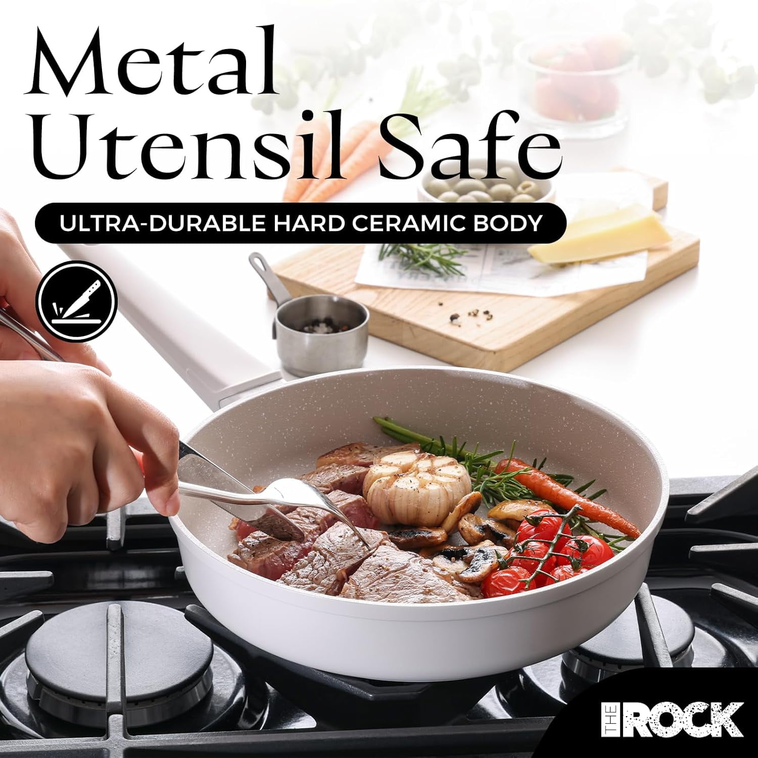 SOHO 11-Inch Non Stick Frying Pan with Lid -  Ceramic Coating for Healthy Cooking
