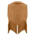 thumbnail image 5 of OGLCCG Girls Sleeveless Fringe Suede Vests Suede Open Front Cardigan Vest Sleeveless Cowgirl Western Tassel Jacket Hippie Party Size 3-12, 5 of 6