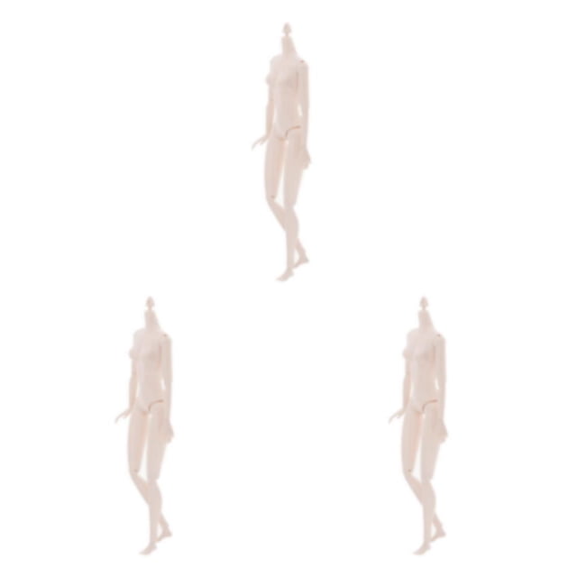 Vogacara Muñeca de cuerpo desnudo de chica Flexible de 28cm, piezas de repuesto DIY, piel blanca Type1