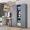 thumbnail image 6 of Lockable Storage Cabinet,Utility Closet with Doors and Shelves,Steel Cabinet with Adjustable Shelves for Home,Garage,Gray, 6 of 8