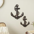 thumbnail image 2 of DecMode Bronze Aluminum Metal Weathered Anchor Wall Decor with Curved Rope Design (2 Count), 2 of 9