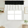 thumbnail image 2 of Alishomtll Black White Ruffle Valance Curtains Rod Pocket Window Drapes Light Filtering 52"W×18"L, 2 of 7