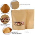 thumbnail image 2 of La cremallera vertical de la bolsa de papel kraft de 100 piezas puede volver a sellar los alimentos, 2 of 5