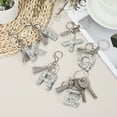 thumbnail image 4 of Llave de letra inicial Uxcell con borlas y perlas, llavero de letra brillante W con strass y anillo para llaves, bolso, carteras, llaves de coche, taza, plata, 4 of 7
