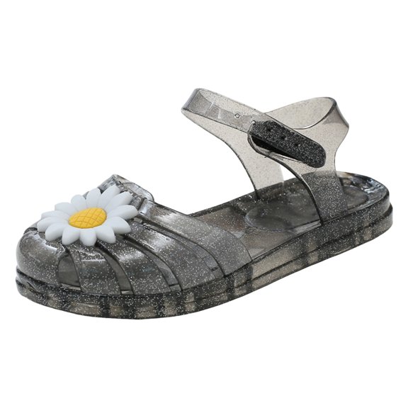 YLYL Little Girls Jelly Sandals Closed Toe No Slip Princess Summer Dressy Beach Flat Shoes