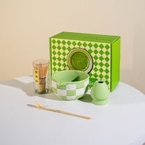 Traditional Matcha Set with Ceramic Matcha Bowl (18.4 oz/520 ml), Bamboo Matcha Blender and Stand, Tea Set, 4-piece Japanese Style