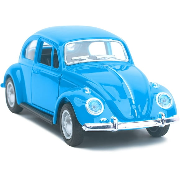 Berry President 1967 Classic Beetle Bug Vintage 1/32 Escala Diecast Metal Pull Back Modelo de coche de juguete para regalo/niños (azul)