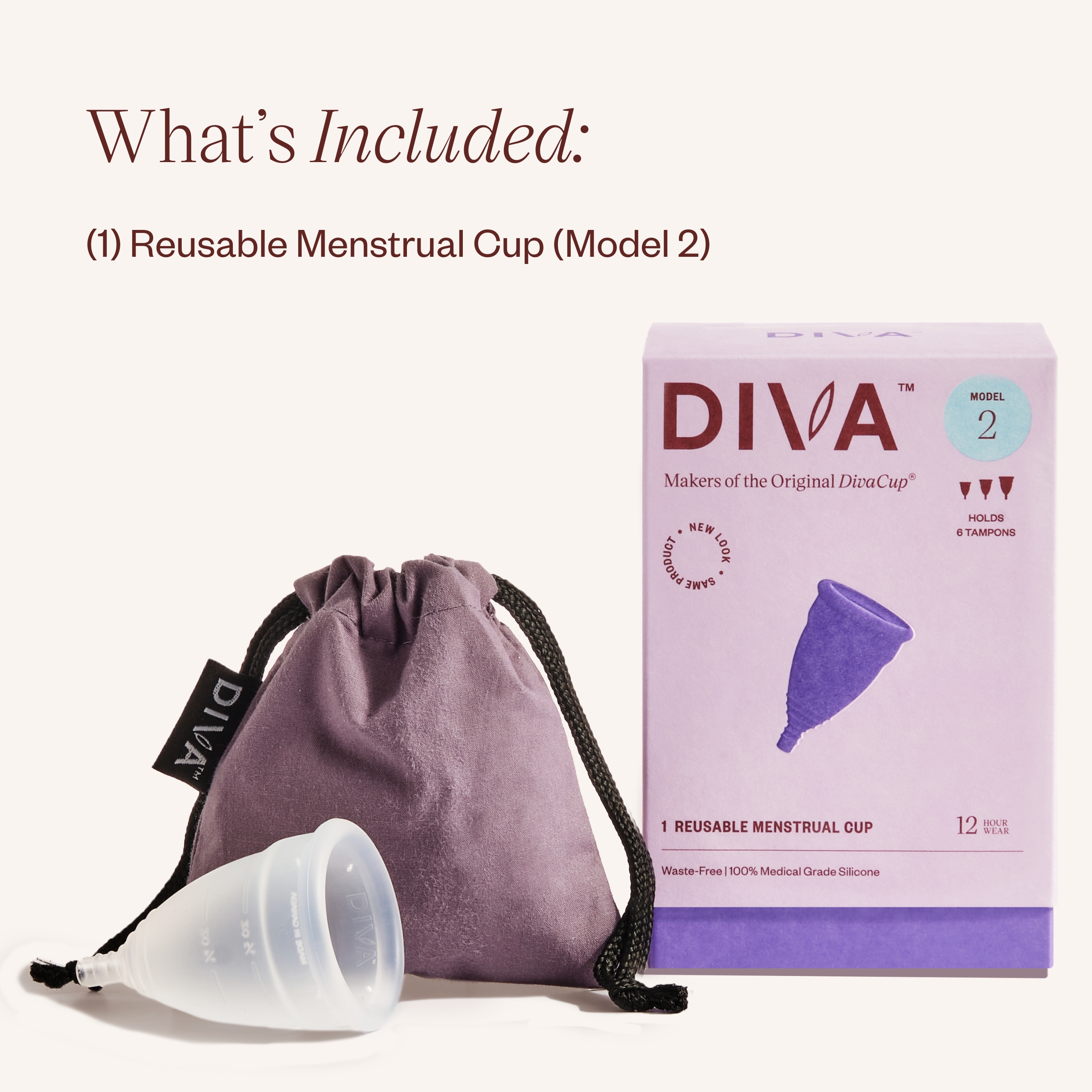 DIVA Cup Model 2 Reusable Menstrual Cup, For Post-Partum & Ages 35+ - image 2 of 7