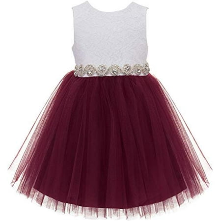 

V-Back Backless Lace Baby Flower Girl Dress Holy Baptism Gown 206R2