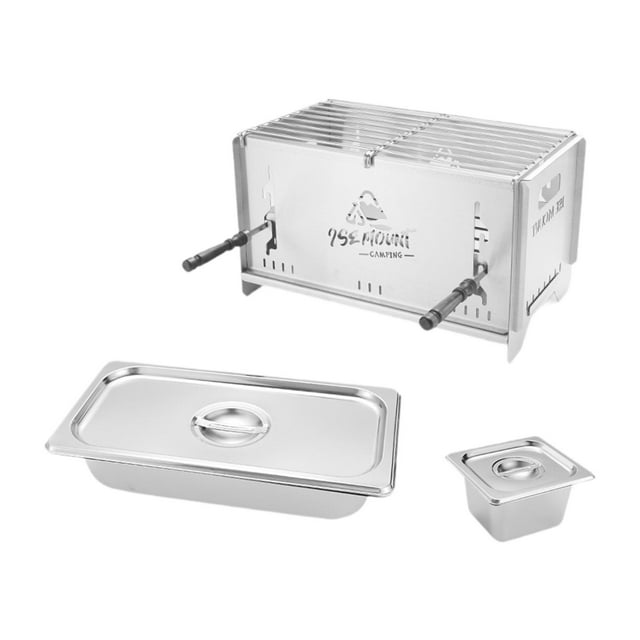 Parrilla de leña para acampar, horno, fogata, quemador de cocina desmontable con bolsa de almacenamiento para patio, viajes, mochileros, barbacoa,