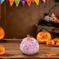 thumbnail image 4 of Pink Velvet Pumpkin Decor, Sequined Artificial Foam Pumpkin, 1 PC Fall, Thanksgiving & Halloween Table Centerpiece for Farmhouse Home Decor (Size Optional), 4 of 8