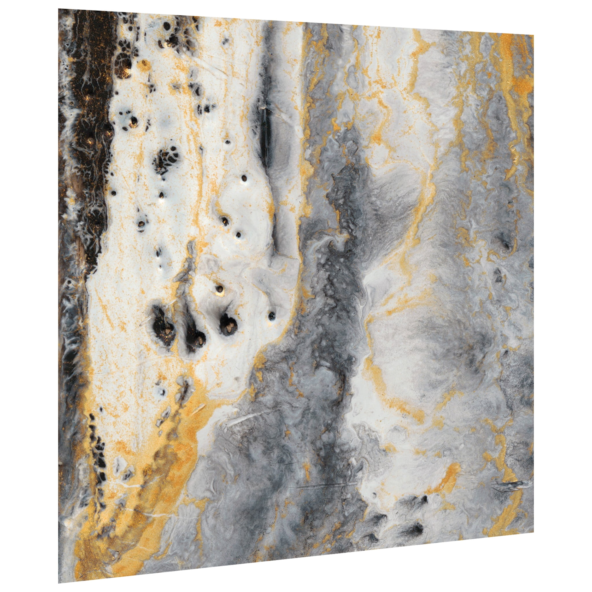 Empire Art Direct Bands of Gold A & B Frameless Free Floating Tempered Glass Panel Graphic Wall Art, 38" x 38" each, Ready to Hang