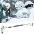 thumbnail image 4 of 32 Inch Extendable 3-In-1 Ice Scrapers for Car Windshield-Thickened Snow Brush & Scraper Head,360° Rotating Snow Brush for Car with Foam Grip,Automotive Winter Car Accessories,Blue, 4 of 10