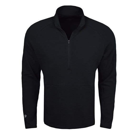 IBKUL Popcorn Stitch 1/4 Zip Pullover Black Large