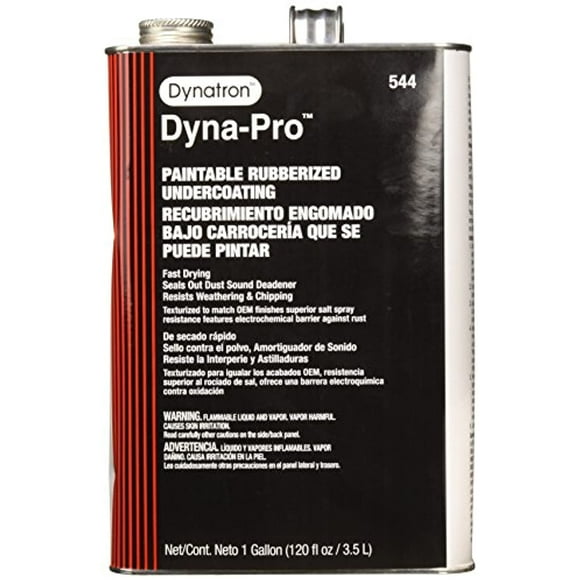 Dynatron 544 Dyna-Pro Paintable Rubberized Undercoating Can, 120 oz, Gallon Can