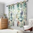 thumbnail image 2 of Yayeee Window Curtains Set of 2 for Living Room Light Filtering 63"x52", Green Animals Pattern, 2 of 7