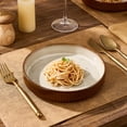 thumbnail image 2 of Famiware 4 Pieces 8.1" Stoneware Pasta Bowls, Microwave & Dishwasher Safe, Cream & Cocoa, 2 of 6