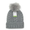 thumbnail image 2 of Time and Tru Women's Cable Pom Cuff Beanie, One Size Fits Most, Medium Grey Heather, 2 of 2