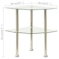 thumbnail image 4 of vidaXL 2-Tier Side Table Transparent 38x38x50 cm Tempered Glass, 4 of 5