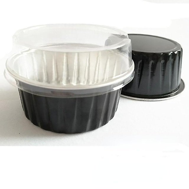 Moldes para tartas CHAO 50 moldes de 125 ml color negro para hornear pasteles