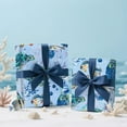 thumbnail image 4 of Sea Turtle Wrapping Paper Roll - Mini Roll - 17 Inch x 16.5 Feet - Turtles, Coral and Fish Wrapping Paper Perfect for Boys Girls Kids Birthday, Baby Shower, 4 of 14