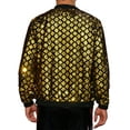 thumbnail image 3 of INSPIRE CHIC Men's Jacket Argyle Sequin Baseball Jacket Party Club Shiny Jacket XL Golden, 3 of 6