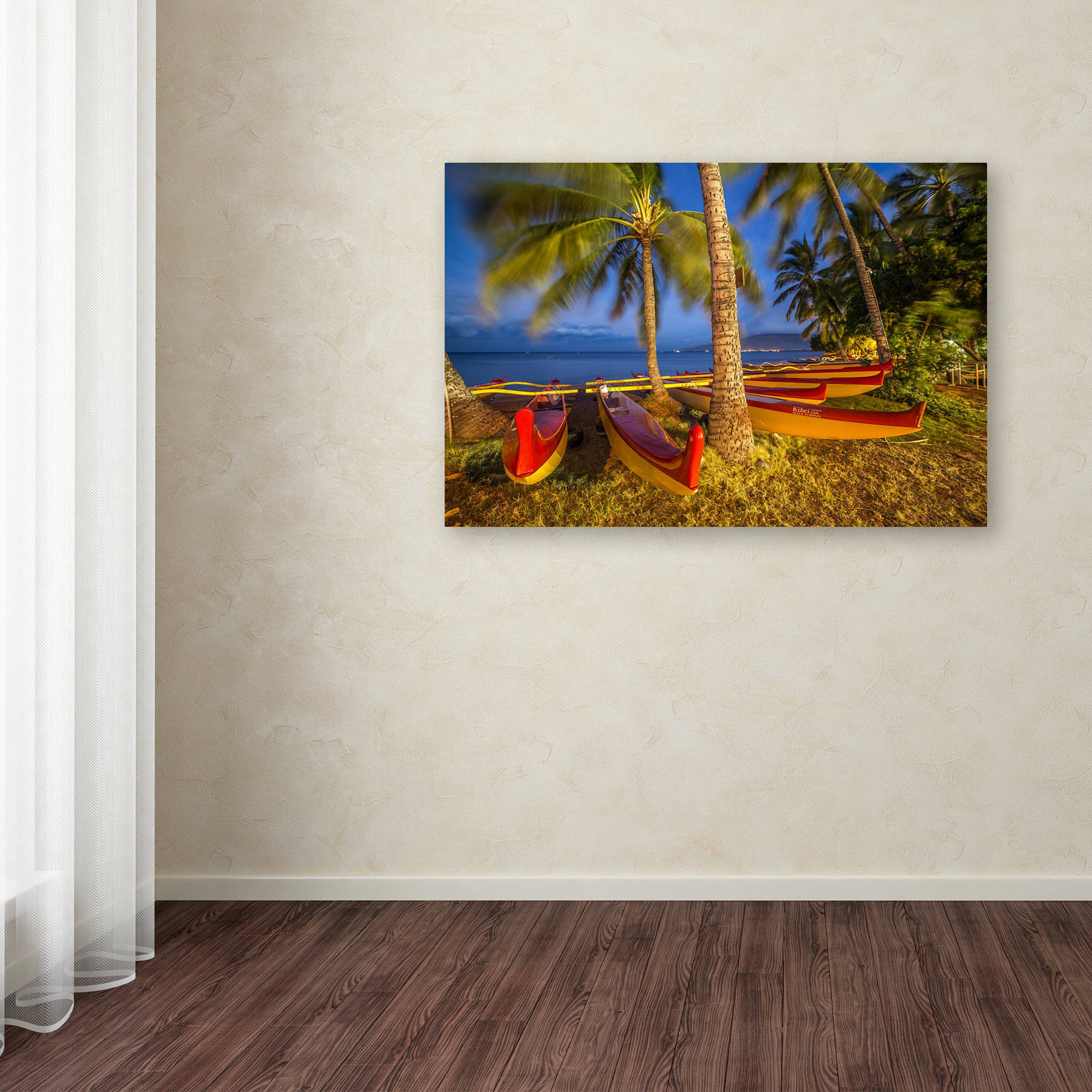 Trademark Fine Art 'Maui Outriggers' Canvas Art by Pierre Leclerc