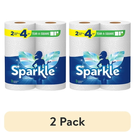 (2 pack) Sparkle Tear-A-Square Paper Towels, 2 Double Rolls, 110 Sheets per Roll