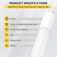 thumbnail image 3 of 25 Pack 4FT T8 LED Type A+B Tube Light, 18W(32W Equivalent) 2250LM, 5000K, Plug & Play or Ballast Bypass, Single or Double End Power Input, 120-277V, T8 T12, UL, FCC, 3 of 7