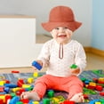 thumbnail image 3 of Baby Summer Bucket Hat Sun Protection Infant Wide Brim Fisherman Hat with Chin Strap, 3 of 6