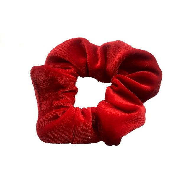 Élastiques en Velours Roses Chouchous Doux Bandeaux Attaches Cheveux Accessoires Cheveux Filles, Femmes (2 Pcs), Écarlate 2 Pcs