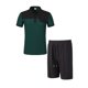 thumbnail image 4 of Pantalones Cortos para Hombre Conjunto de Trajes de 2 Piezas, Moda Mock Bolsillo Botón de Color Sólido Solapa Tops Cortos de Cintura Elástica, 4 of 5