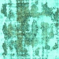thumbnail image 1 of Ahgly Company Indoor Square Abstract Turquoise Blue Modern Area Rugs, 3' Square, 1 of 4