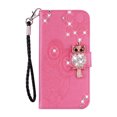 thumbnail image 2 of Feishell Samsung S21 Case Owl Pattern Glitter Sparkly Gems Shockproof PU Leather Wallet Cover Flip Stand Card Slots Magnetic Diamond Bling Folio Case for Samsung Galaxy S21, Rosegold, 2 of 7