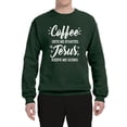 thumbnail image 2 of Wild Bobby Coffee Gets Me Started Jesus Keeps Me Going Inspirational/Christian Unisex Crewneck Graphic Sweatshirt, Forest Green, 3X-Large, 2 of 5