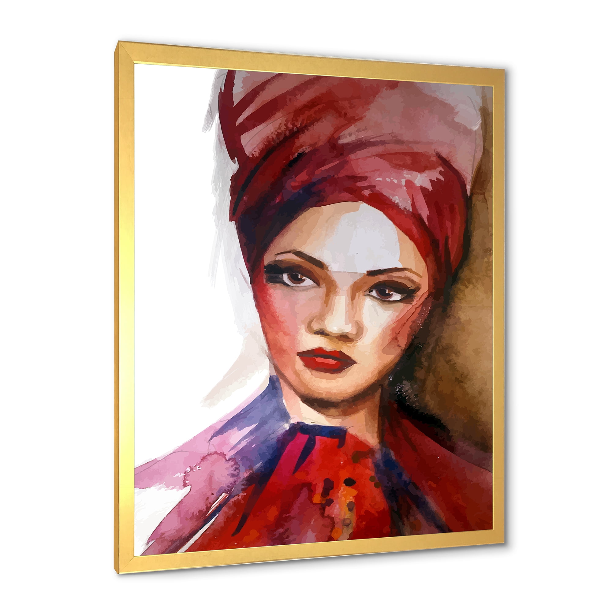 Designart 'Portrait of Young African American Woman I' Modern Framed Art Print