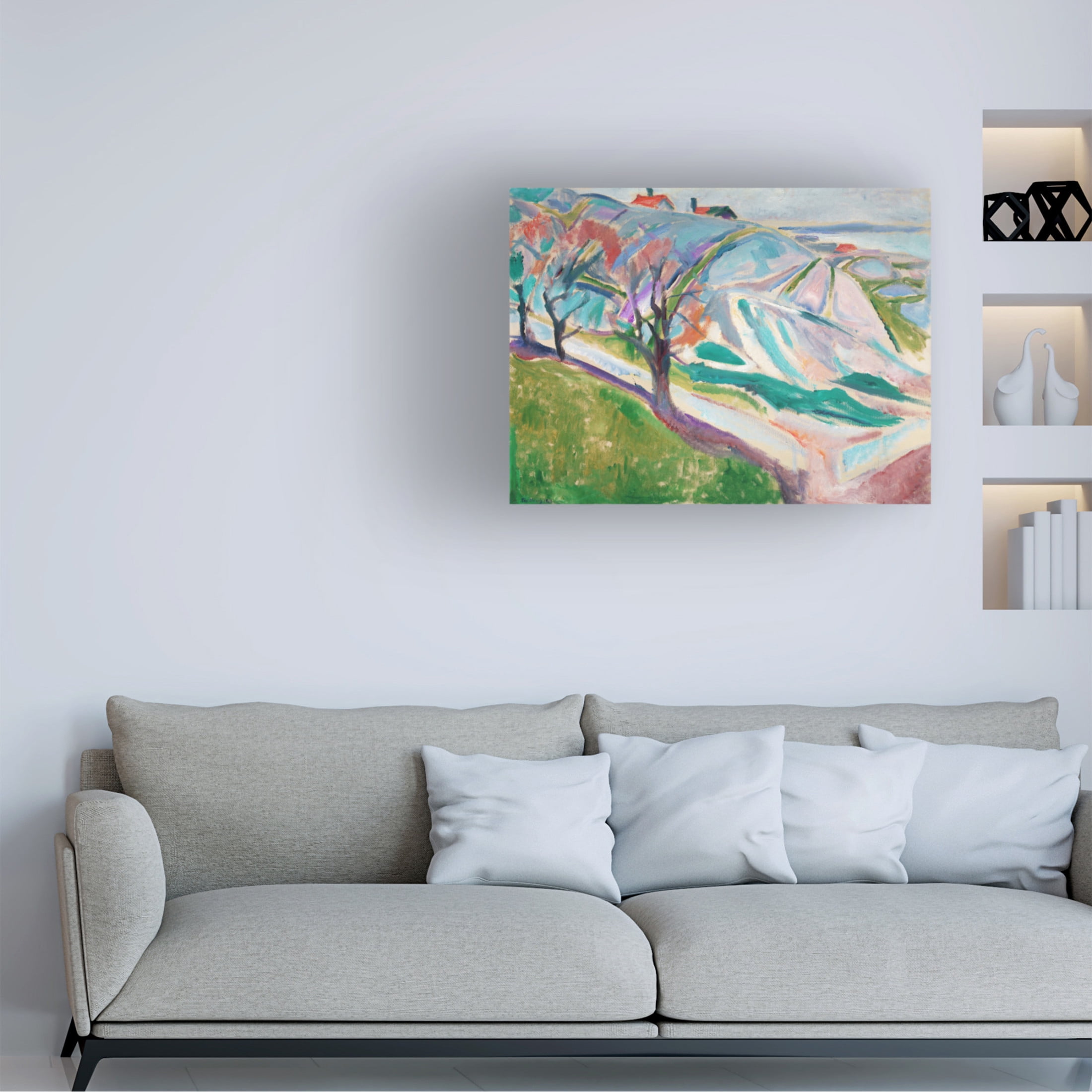Trademark Fine Art Edvard Munch Munch Colorful Landscapes I Canvas Wall Art